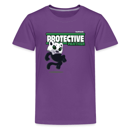 Protective Panther Character Comfort Kids Tee - purple