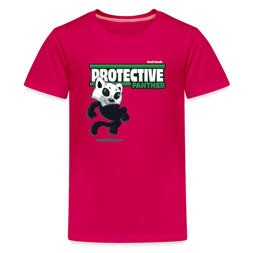 Protective Panther Character Comfort Kids Tee - dark pink