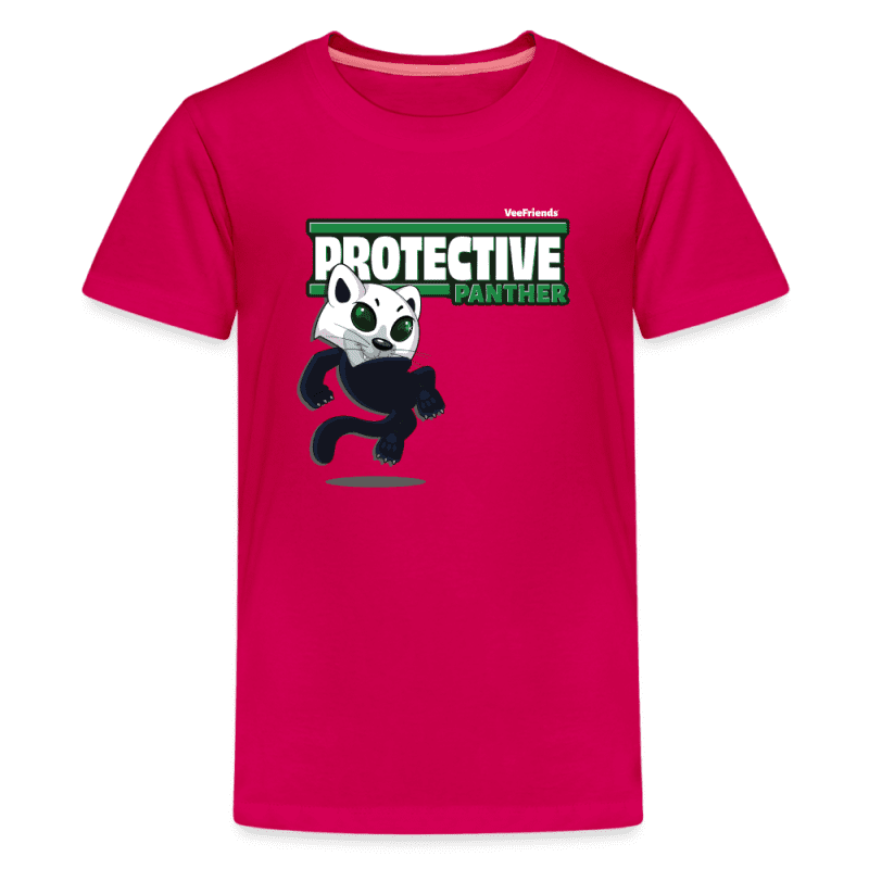 Protective Panther Character Comfort Kids Tee - dark pink