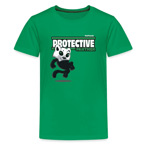 Protective Panther Character Comfort Kids Tee - kelly green