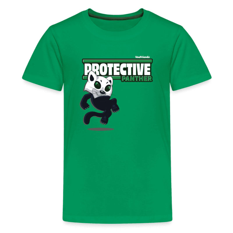 Protective Panther Character Comfort Kids Tee - kelly green