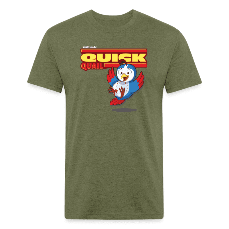 Quick Quail Character Comfort Adult Tee - heather military green