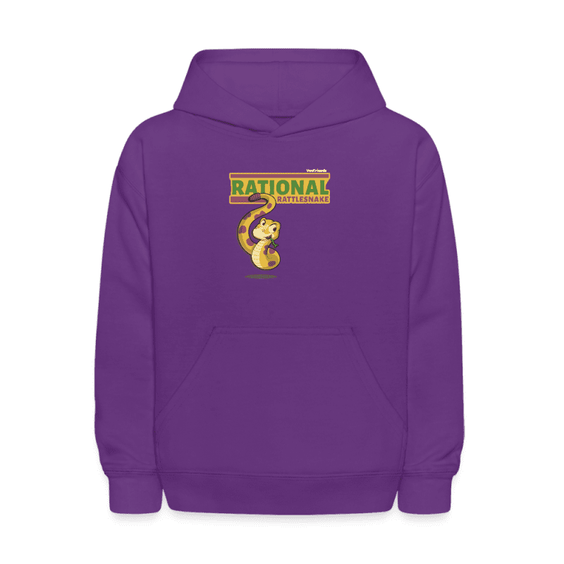 Rational Rattlesnake Character Comfort Kids Hoodie - purple