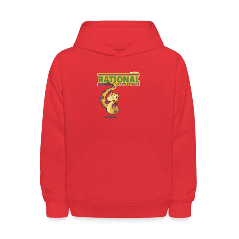 Rational Rattlesnake Character Comfort Kids Hoodie - red