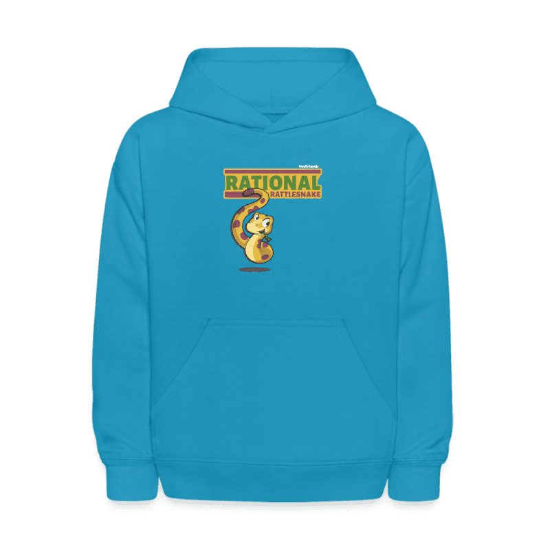 Rational Rattlesnake Character Comfort Kids Hoodie - turquoise