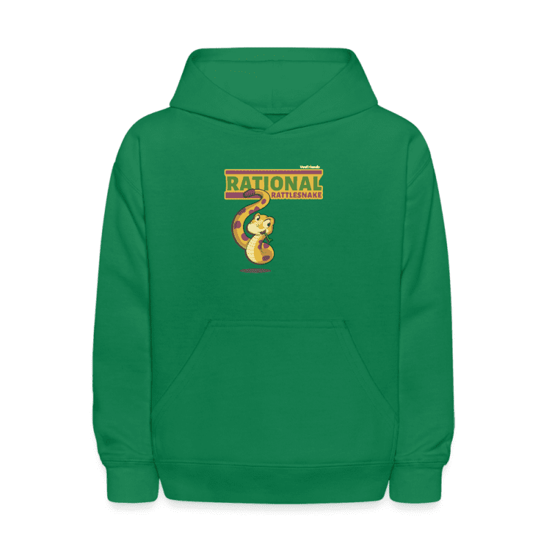 Rational Rattlesnake Character Comfort Kids Hoodie - kelly green