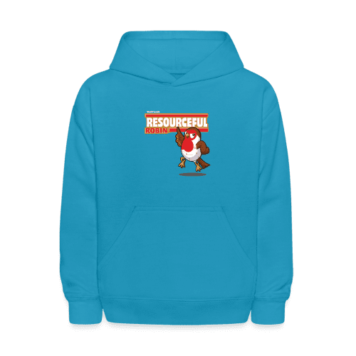 Resourceful Robin Character Comfort Kids Hoodie - turquoise