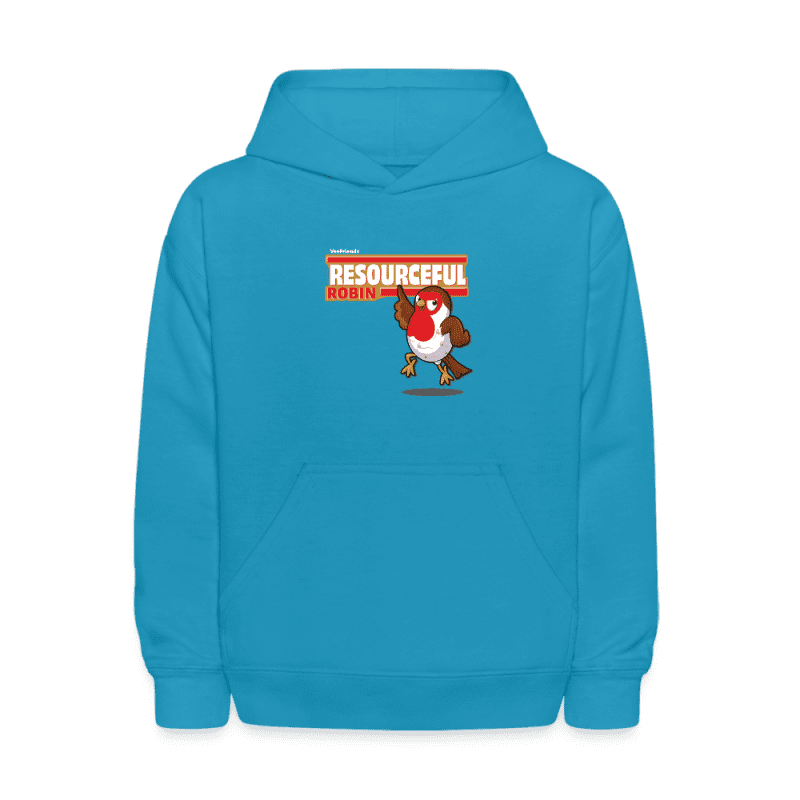 Resourceful Robin Character Comfort Kids Hoodie - turquoise