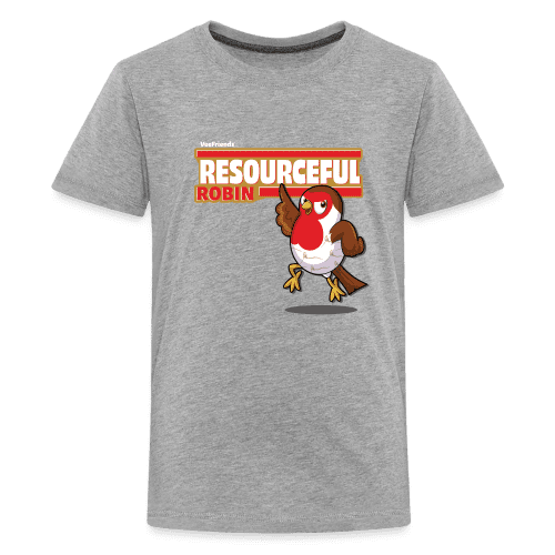 Resourceful Robin Character Comfort Kids Tee - heather gray