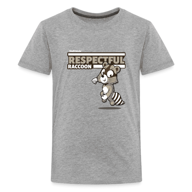 Respectful Racoon Character Comfort Kids Tee - heather gray