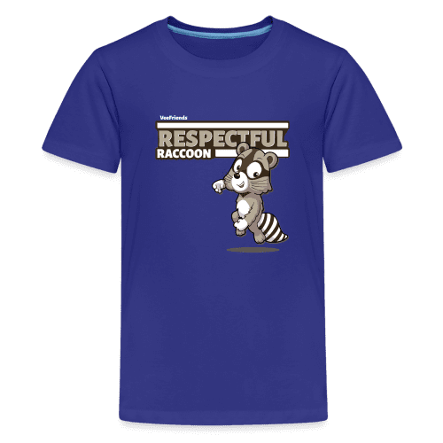 Respectful Racoon Character Comfort Kids Tee - royal blue