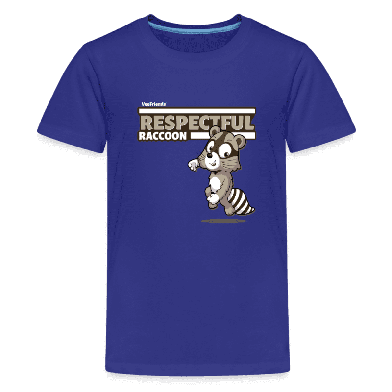 Respectful Racoon Character Comfort Kids Tee - royal blue