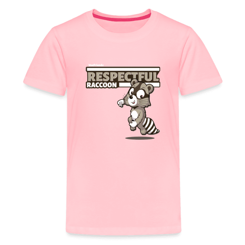 Respectful Racoon Character Comfort Kids Tee - pink