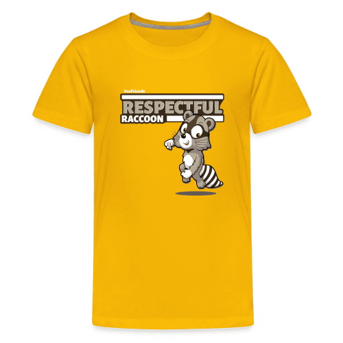 Respectful Racoon Character Comfort Kids Tee - sun yellow