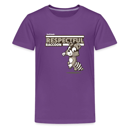 Respectful Racoon Character Comfort Kids Tee - purple