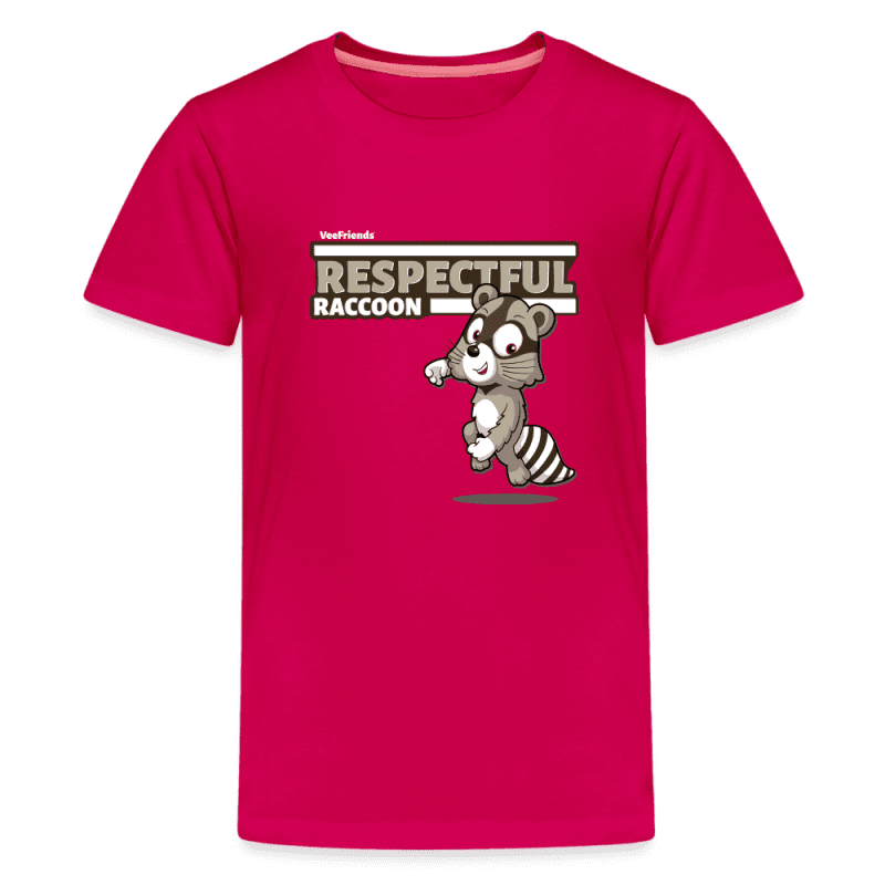 Respectful Racoon Character Comfort Kids Tee - dark pink