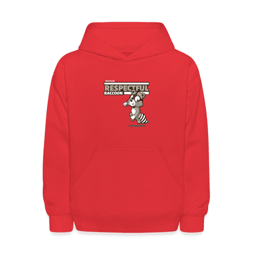 Respectful Racoon Character Comfort Kids Hoodie - red