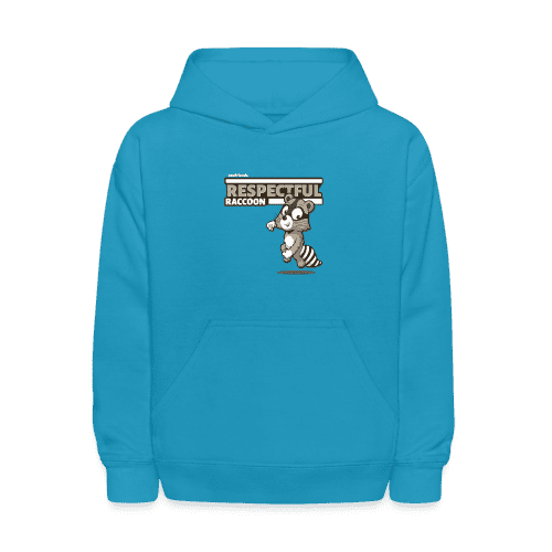 Respectful Racoon Character Comfort Kids Hoodie - turquoise