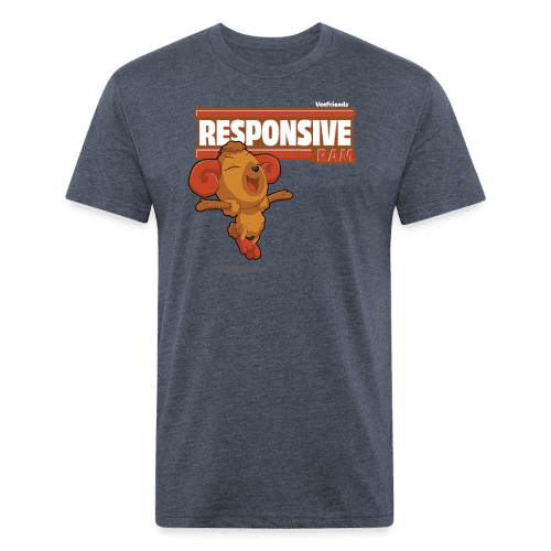 Responsive Ram Character Comfort Adult Tee - heather navy