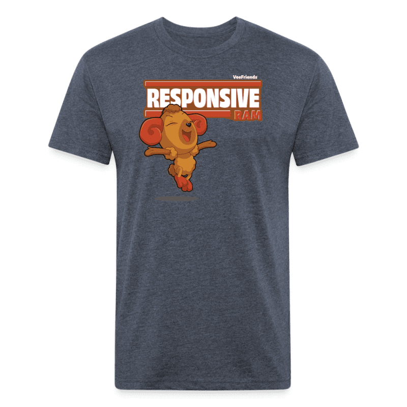 Responsive Ram Character Comfort Adult Tee - heather navy