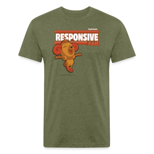 Responsive Ram Character Comfort Adult Tee - heather military green