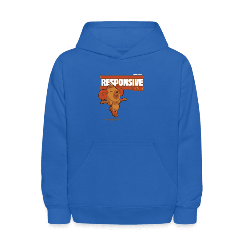 Responsive Ram Character Comfort Kids Hoodie - royal blue