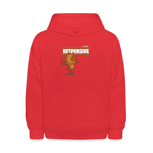 Responsive Ram Character Comfort Kids Hoodie - red