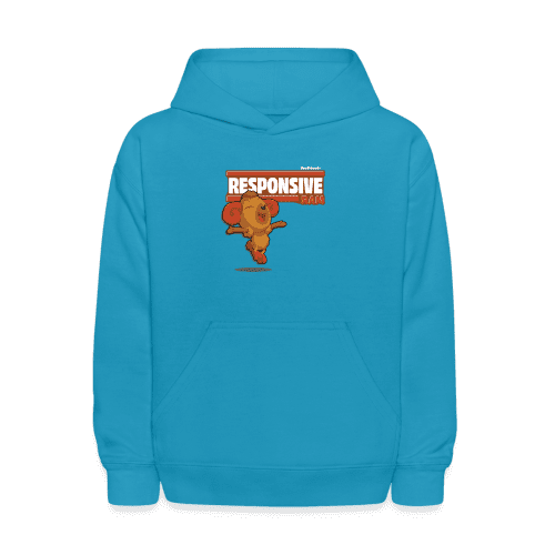 Responsive Ram Character Comfort Kids Hoodie - turquoise