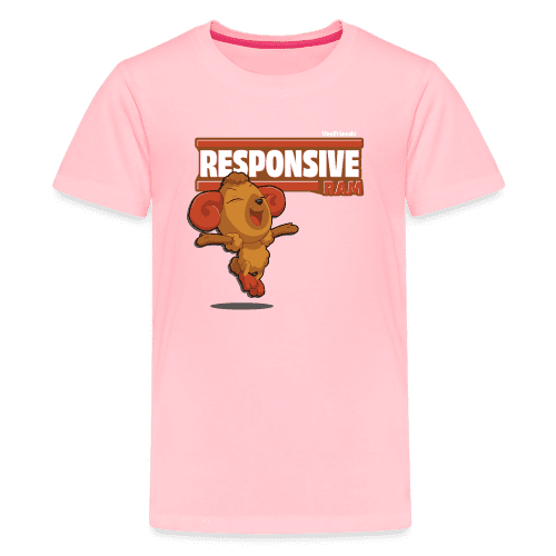 Responsive Ram Character Comfort Kids Tee - pink