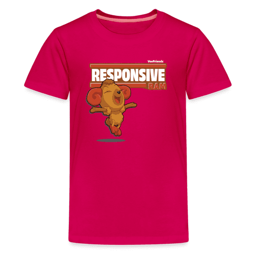 Responsive Ram Character Comfort Kids Tee - dark pink