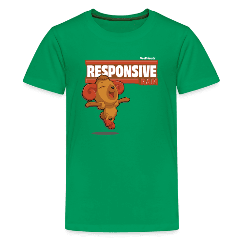 Responsive Ram Character Comfort Kids Tee - kelly green