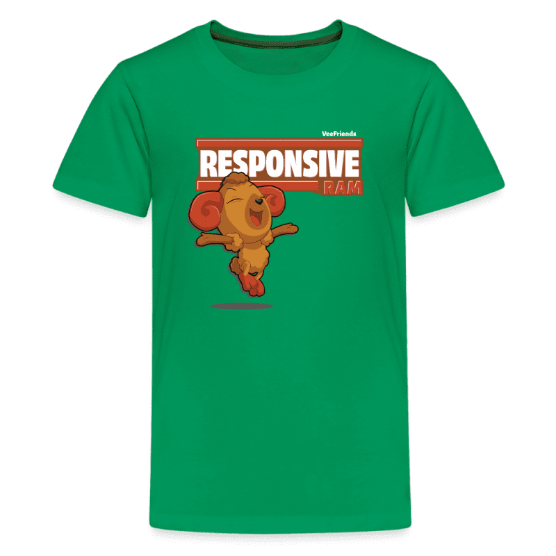 Responsive Ram Character Comfort Kids Tee - kelly green