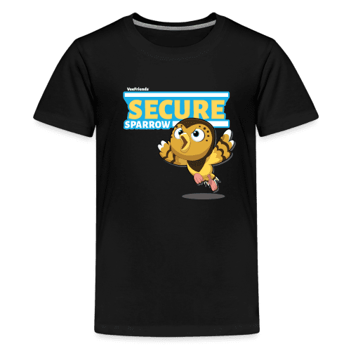 Secure Sparrow Character Comfort Kids Tee - black