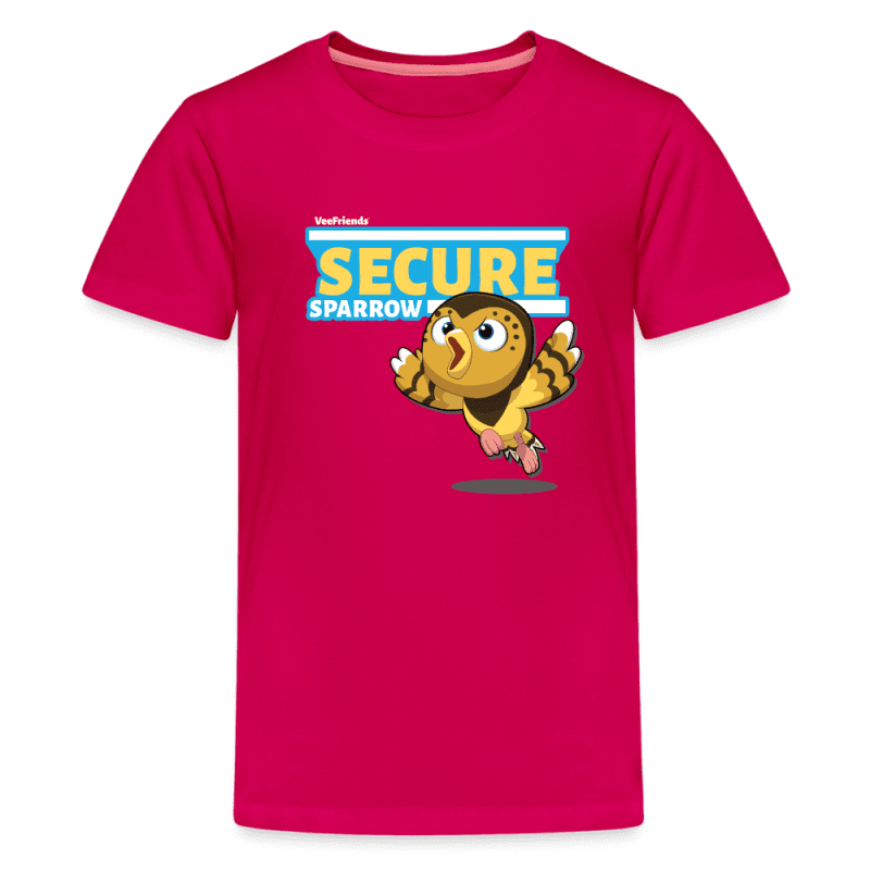 Secure Sparrow Character Comfort Kids Tee - dark pink