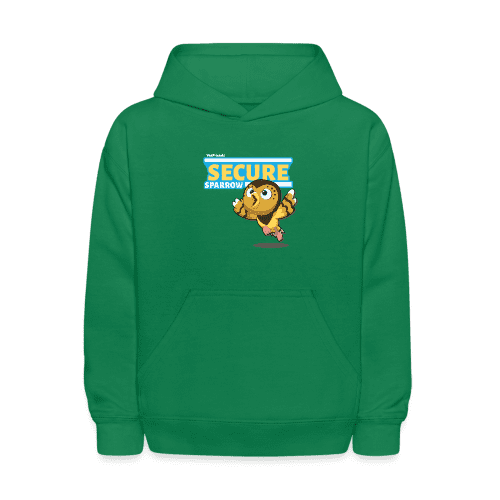 Secure Sparrow Character Comfort Kids Hoodie - kelly green