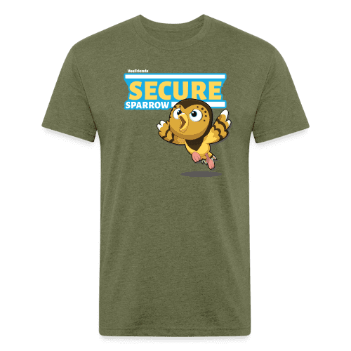 Secure Sparrow Character Comfort Adult Tee - heather military green