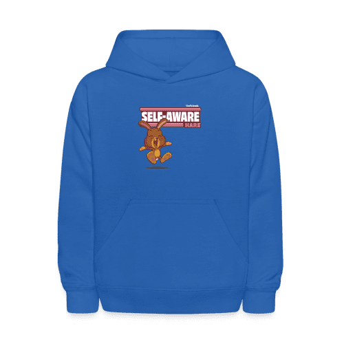 Self-Aware Hare Character Comfort Kids Hoodie - royal blue