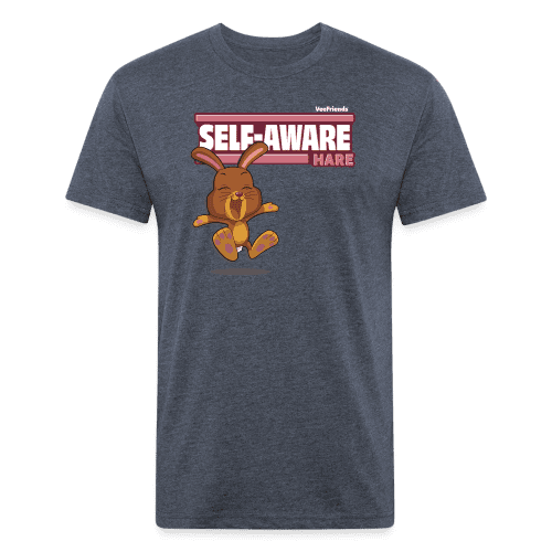 Self-Aware Hare Character Comfort Adult Tee - heather navy