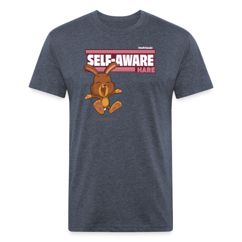 Self-Aware Hare Character Comfort Adult Tee - heather navy