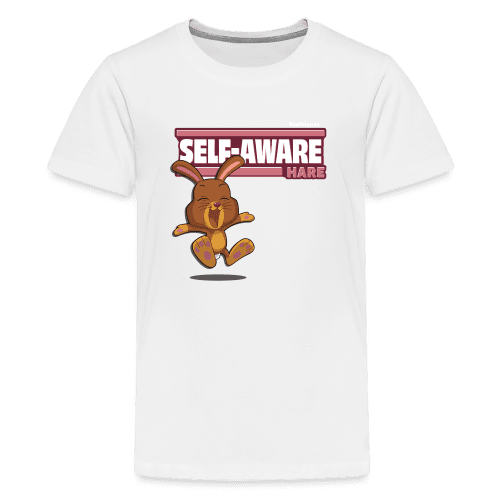 Self-Aware Hare Character Comfort Kids Tee - white