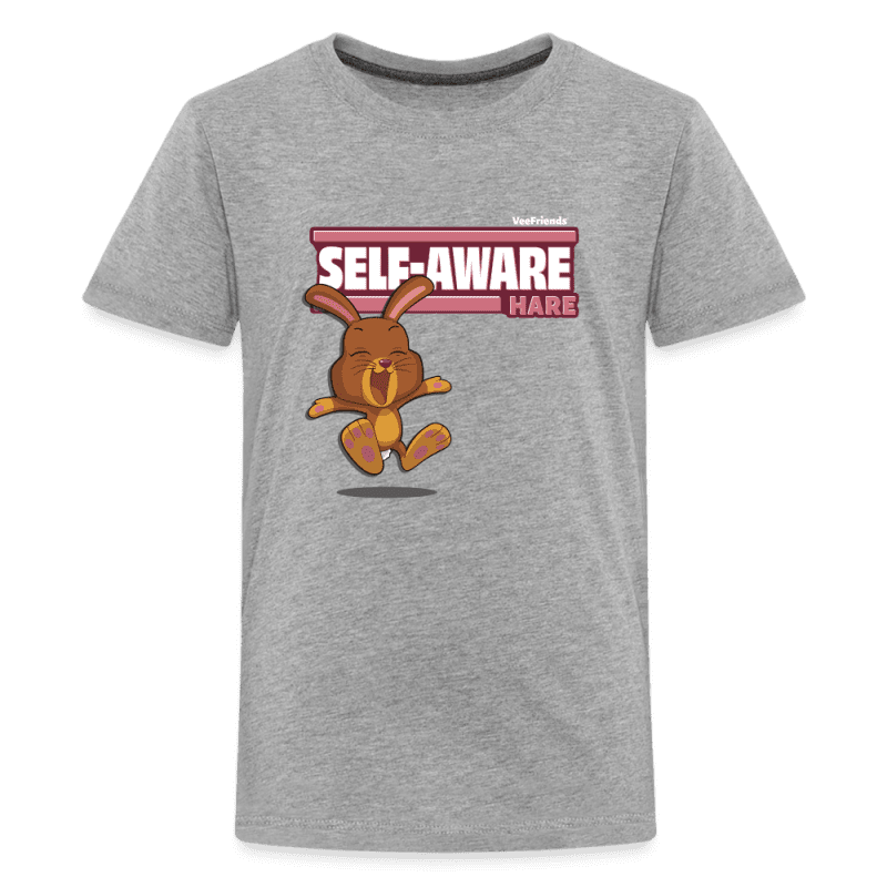 Self-Aware Hare Character Comfort Kids Tee - heather gray