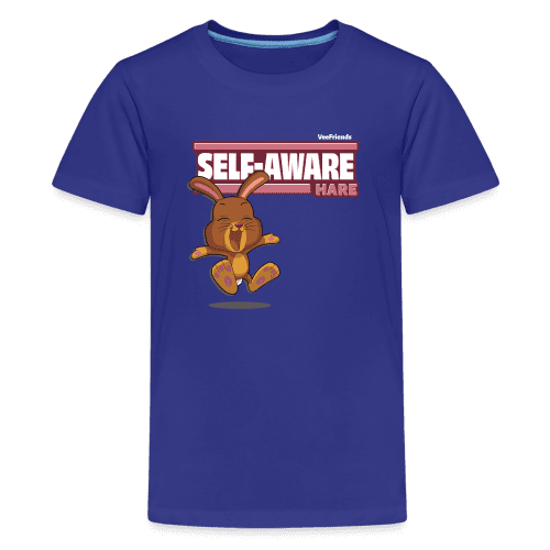 Self-Aware Hare Character Comfort Kids Tee - royal blue