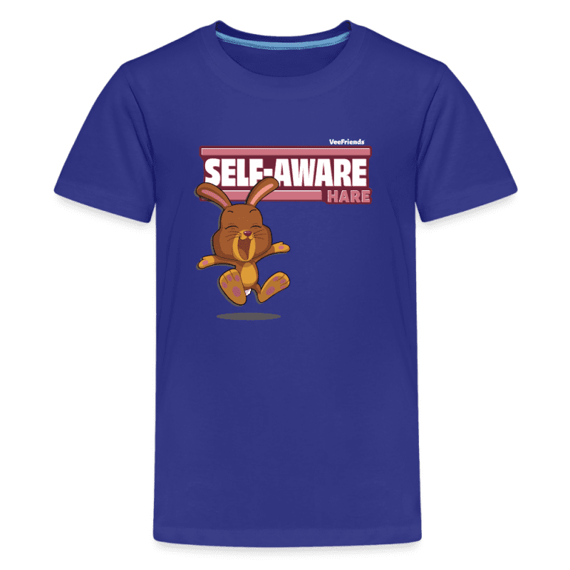 Self-Aware Hare Character Comfort Kids Tee - royal blue