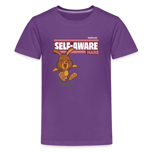 Self-Aware Hare Character Comfort Kids Tee - purple