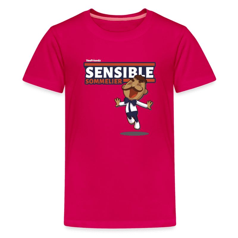 Sensible Sommelier Character Comfort Kids Tee - dark pink