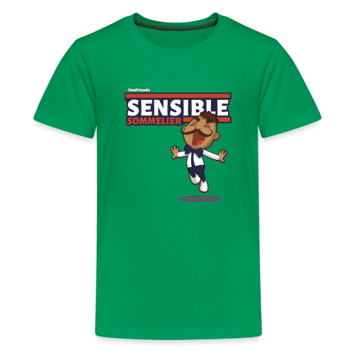 Sensible Sommelier Character Comfort Kids Tee - kelly green