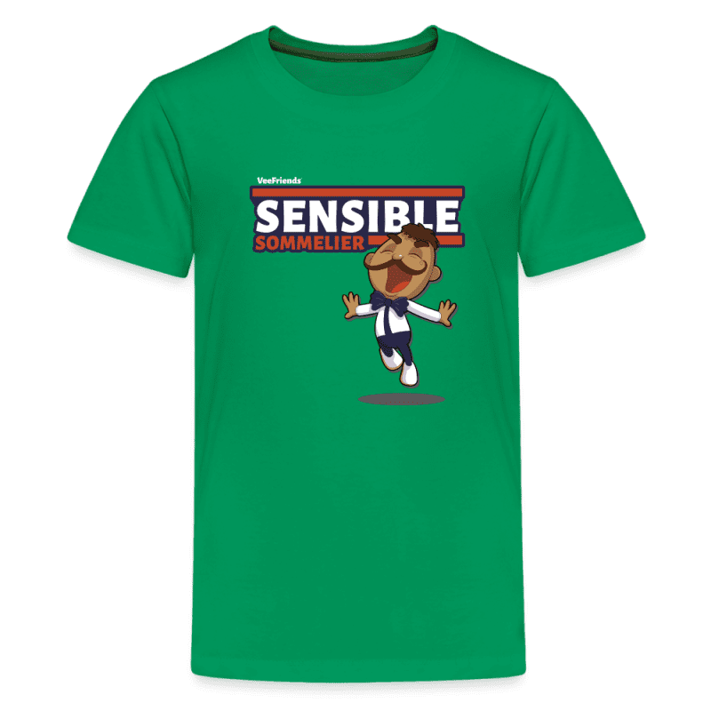 Sensible Sommelier Character Comfort Kids Tee - kelly green