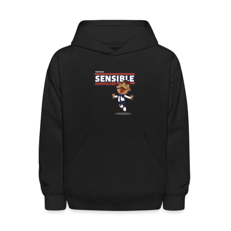 Sensible Sommelier Character Comfort Kids Hoodie - black