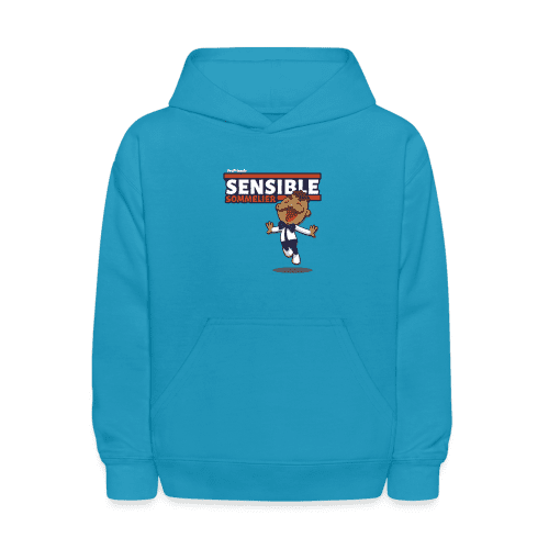 Sensible Sommelier Character Comfort Kids Hoodie - turquoise