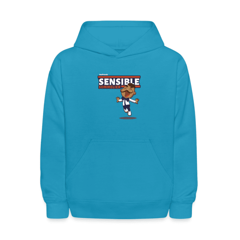 Sensible Sommelier Character Comfort Kids Hoodie - turquoise